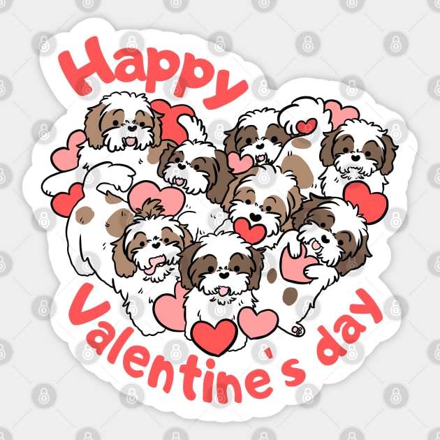 Happy valentines day cute shih tzu heart gift for valentines day Sticker by Yarafantasyart